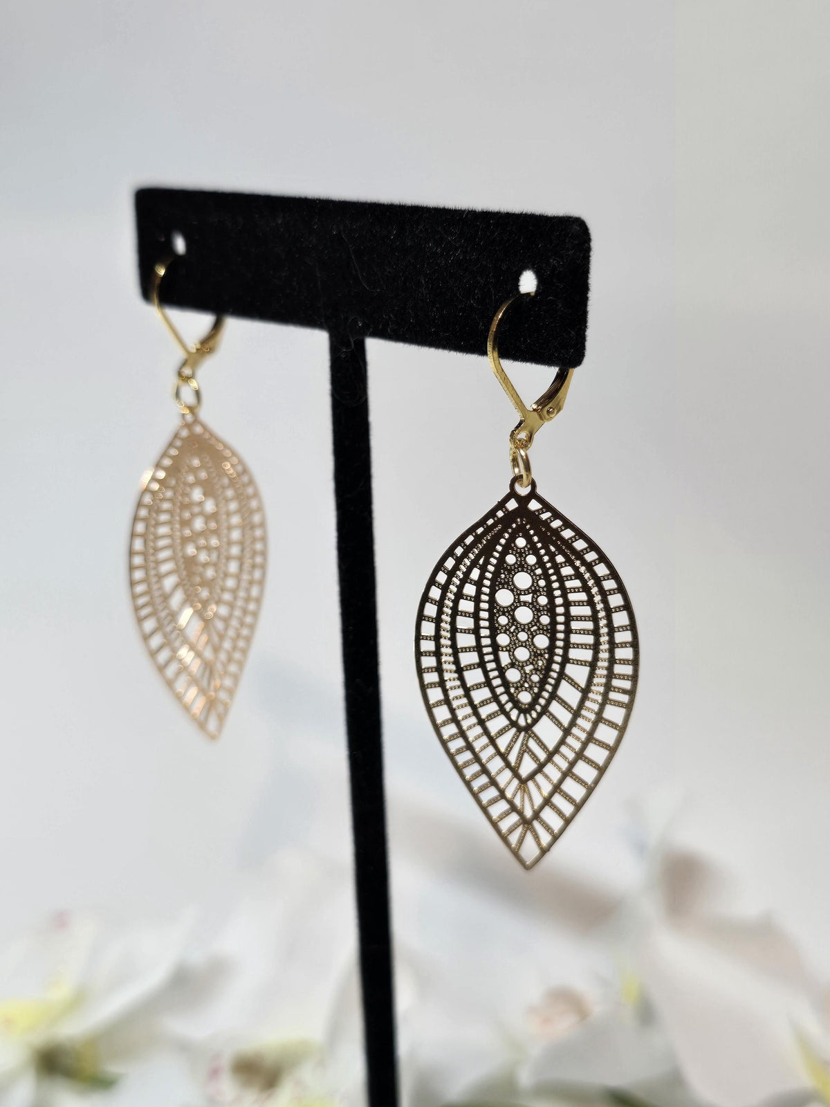 Gold Filigree Teardrop Earrings