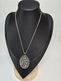 Silver Druzy Pendant Necklace