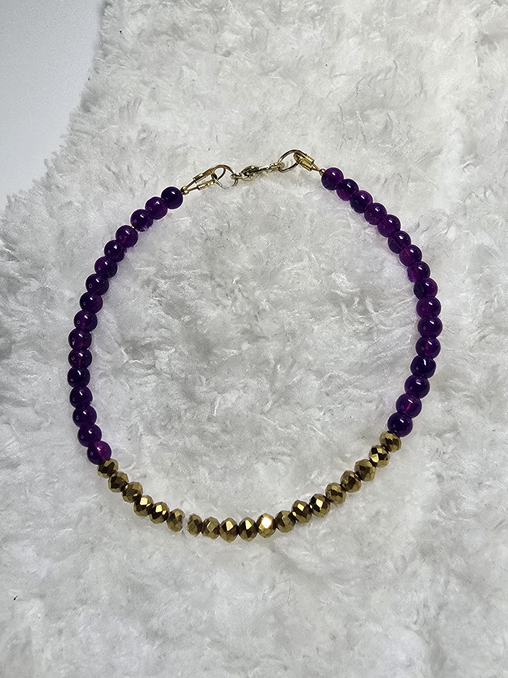 Purple & Gold Beaded Jewelry Set