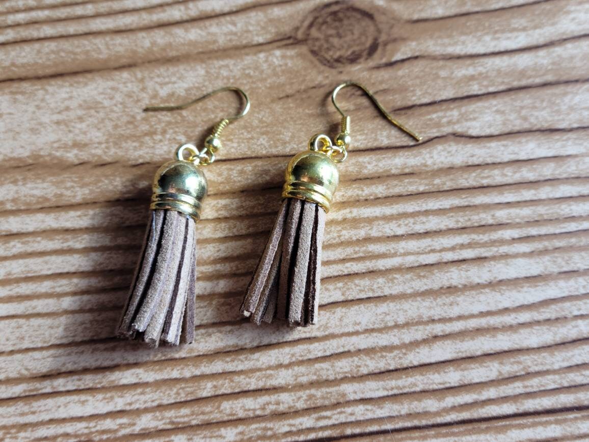 Suede earrings/tassel earrings/ suede tassel earrings