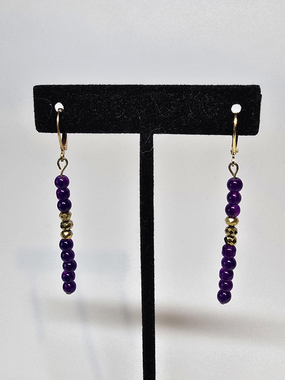 Purple & Gold Beaded Jewelry Set