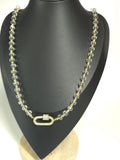 Faceted Glass Bead Necklace with Pavé Clasp