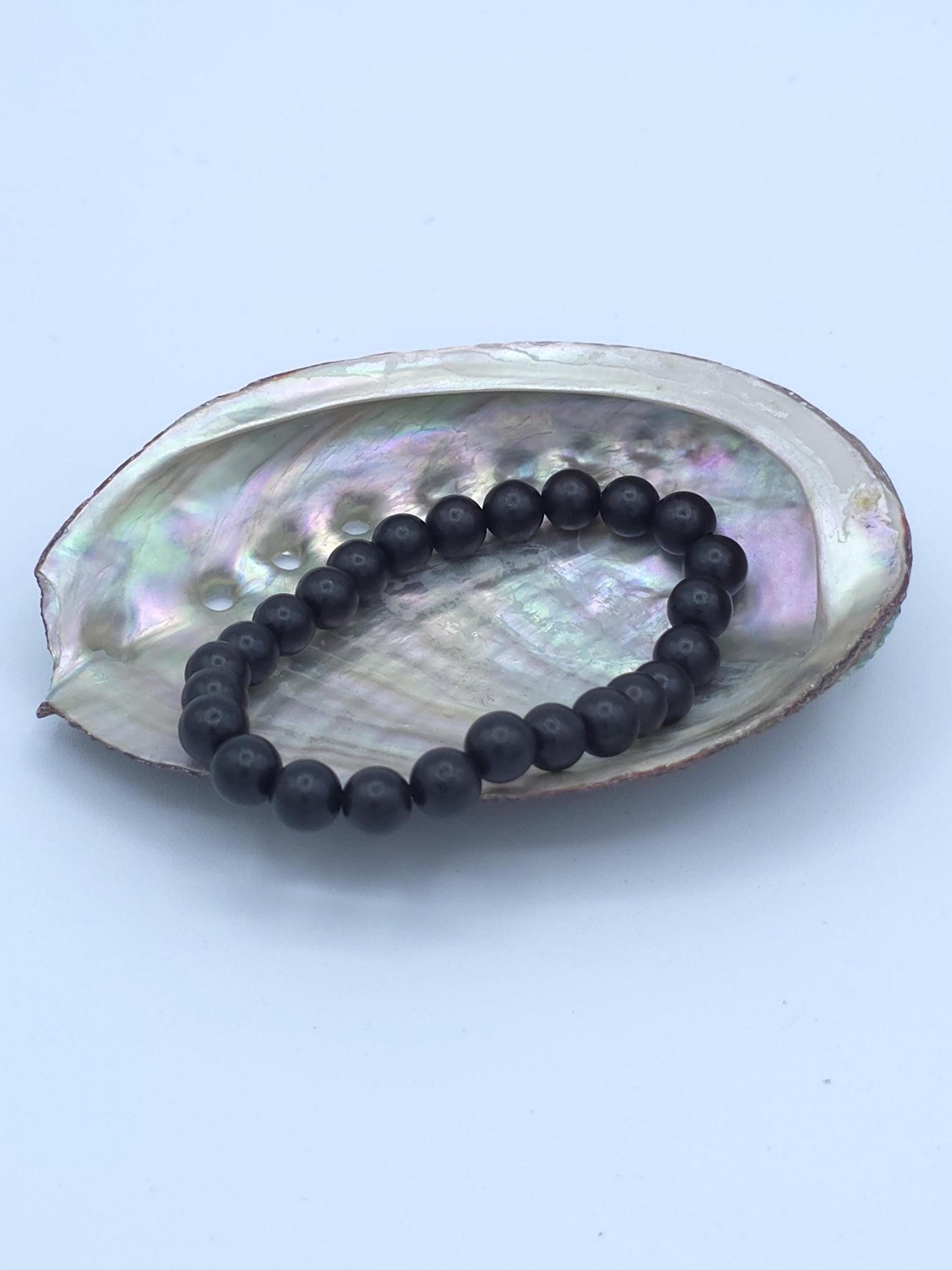 Matte Black Lava Stone Bracelet Stack | Unisex Stretch Jewelry