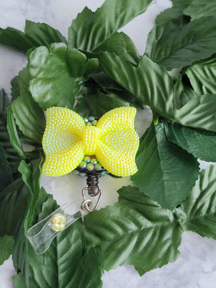 Iridescent Bow Badge Reel