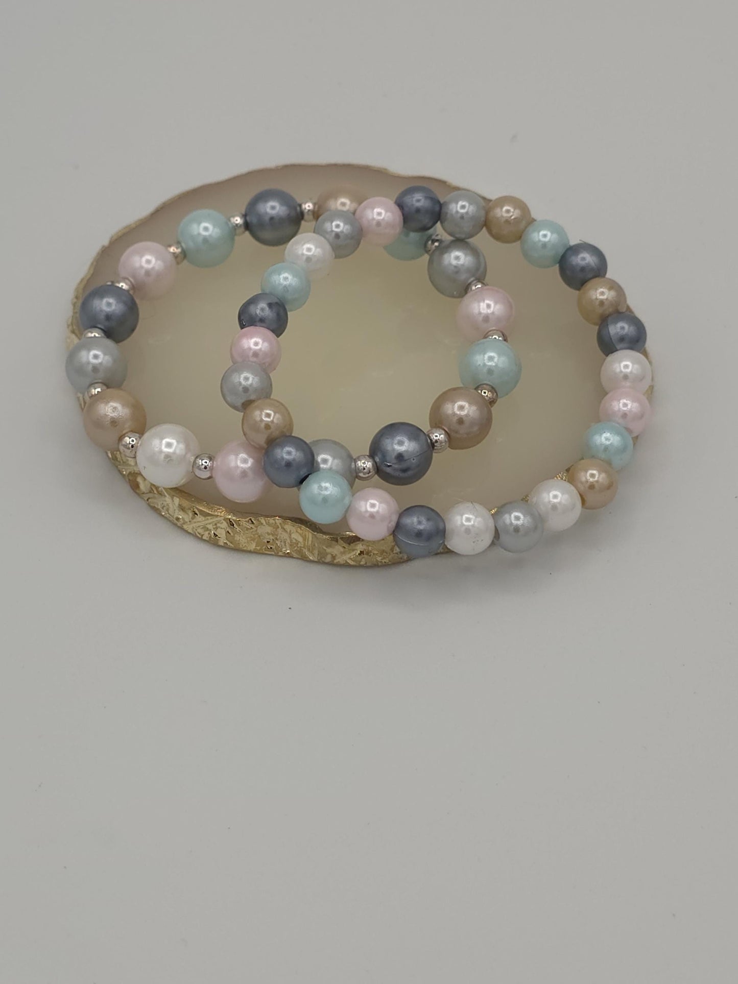 Pastel Beaded Bracelet Stack | Soft Color Stretch Bracelets | Feminine Jewelry Set