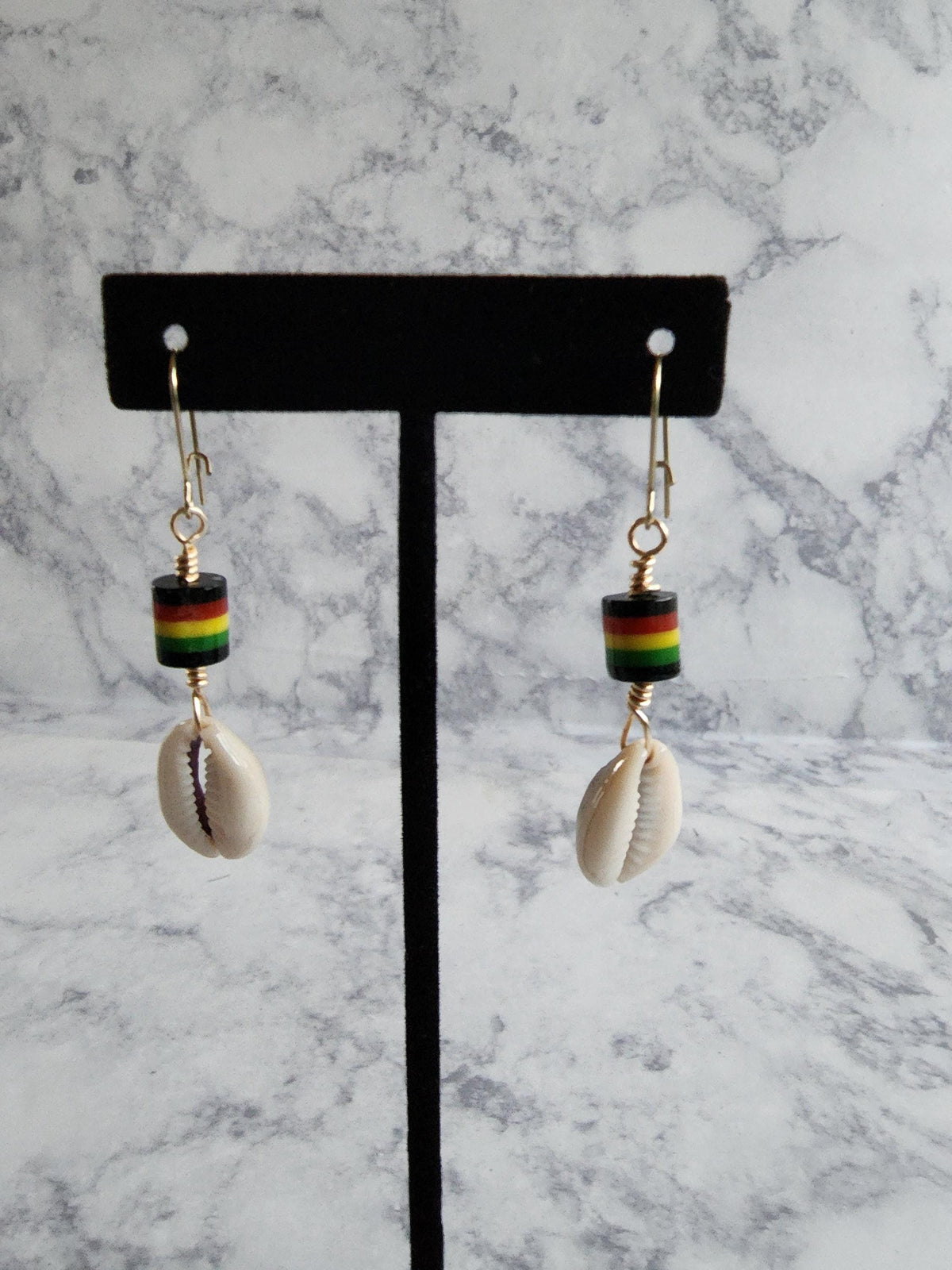Pan-African Cowrie Shell Dangle Earrings