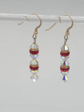 Gold Red Crystal Earrings