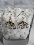 Silver Elephant Charm Earrings