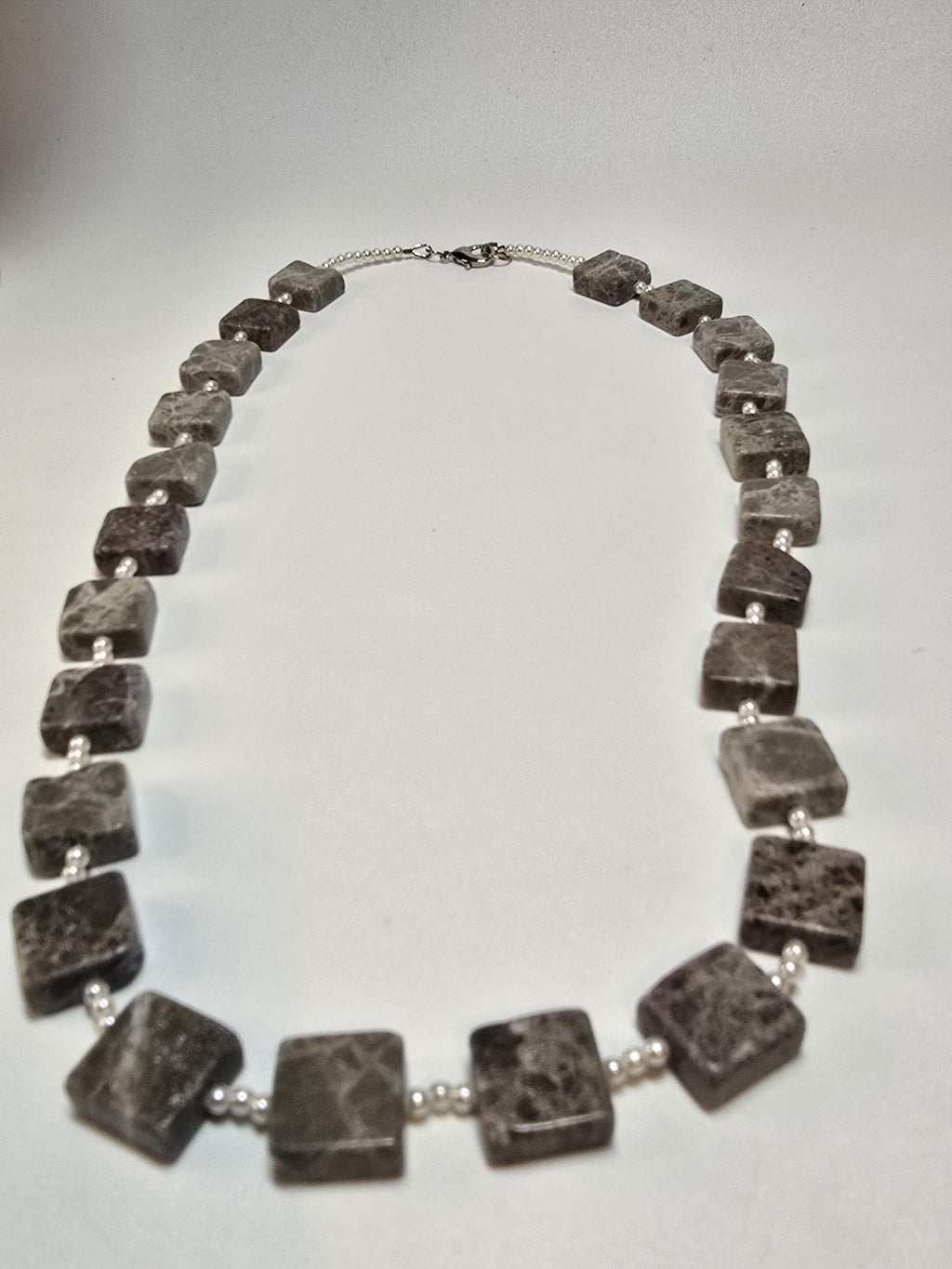 Gray Stone Necklace Set