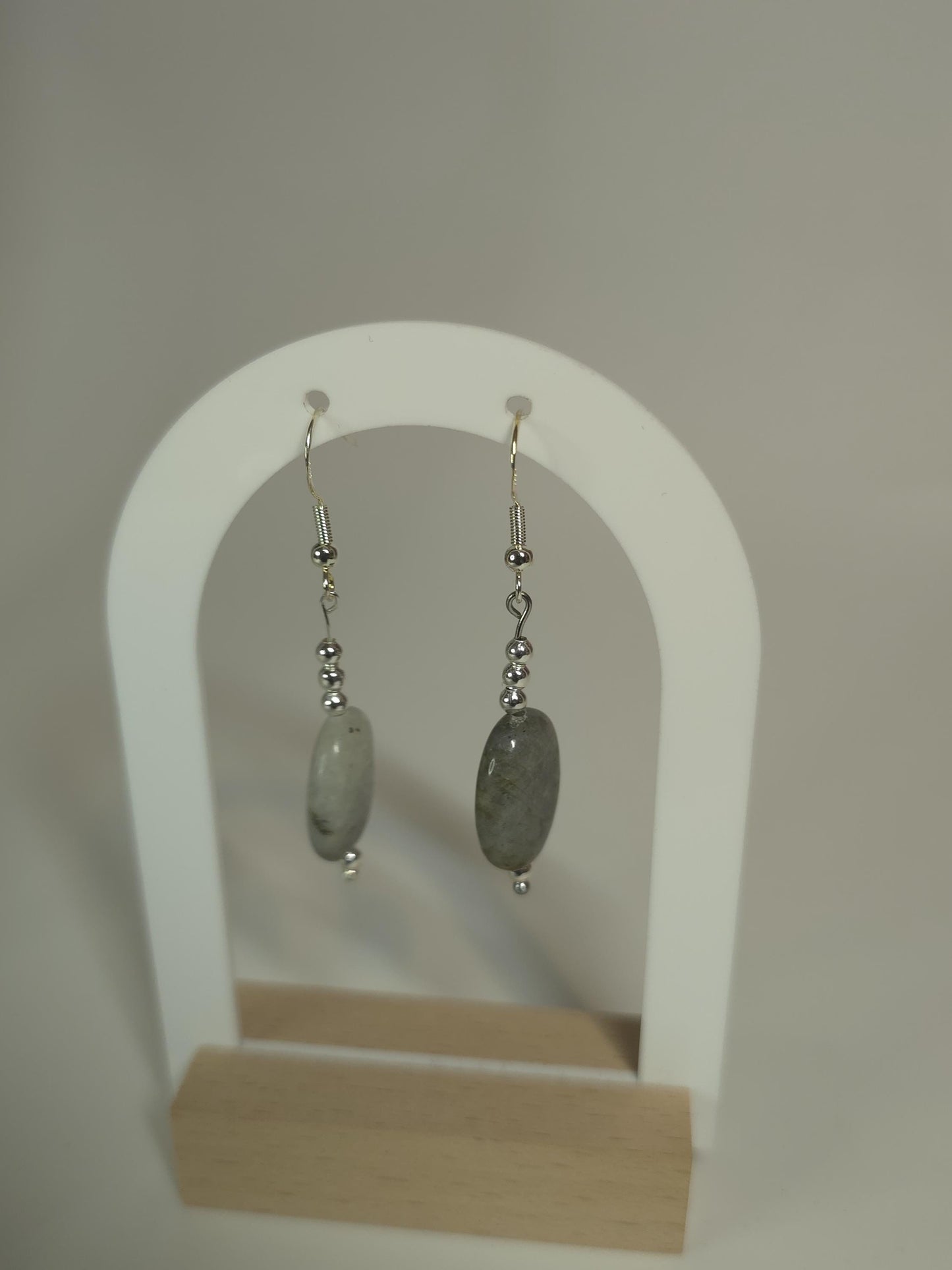 Double-Strand Labradorite Necklace Set (Necklace + Earrings + Bracelet)