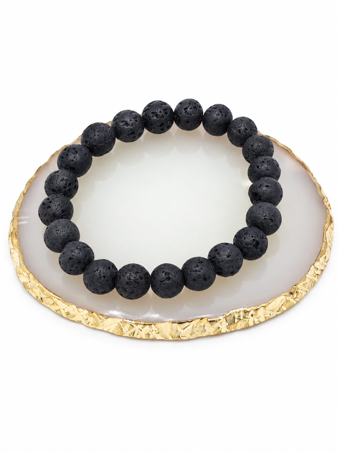 Matte Black Mixed Bead Bracelet Stack