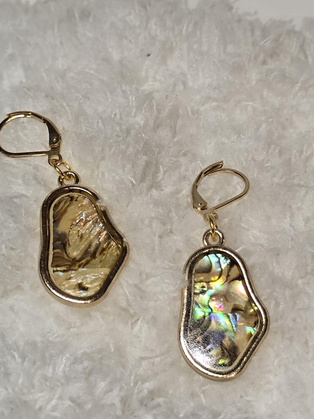 Abalone Shell Gold Earrings