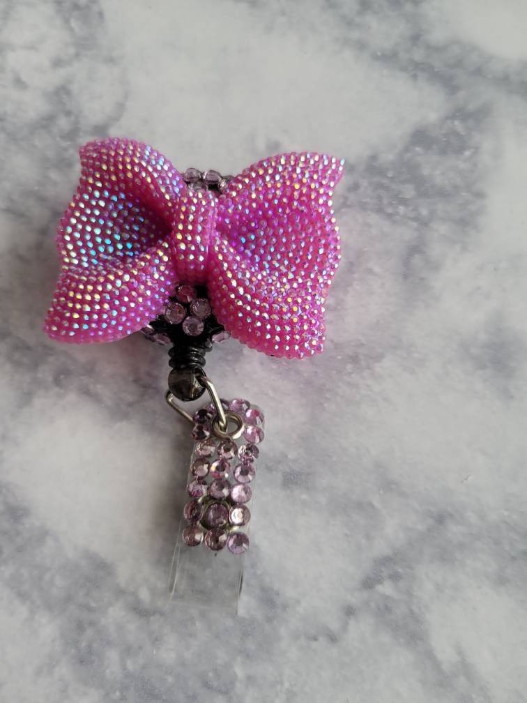 Iridescent Bow Badge Reel