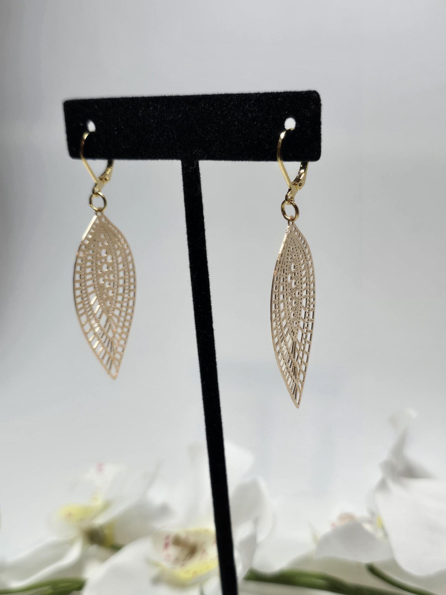 Gold Filigree Leaf Earrings | Lightweight Boho Drop Earrings | Nature Inspired Jewelry | Statement Dangle