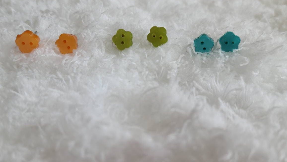 Mini Button Stud Earrings