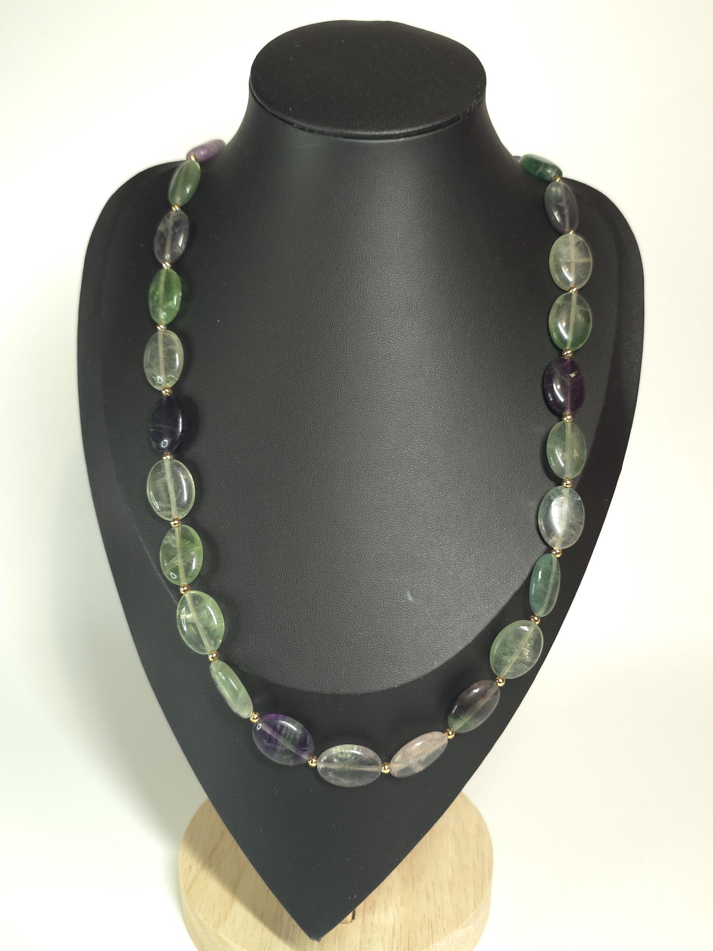 Fluorite Oval Gemstone Necklace