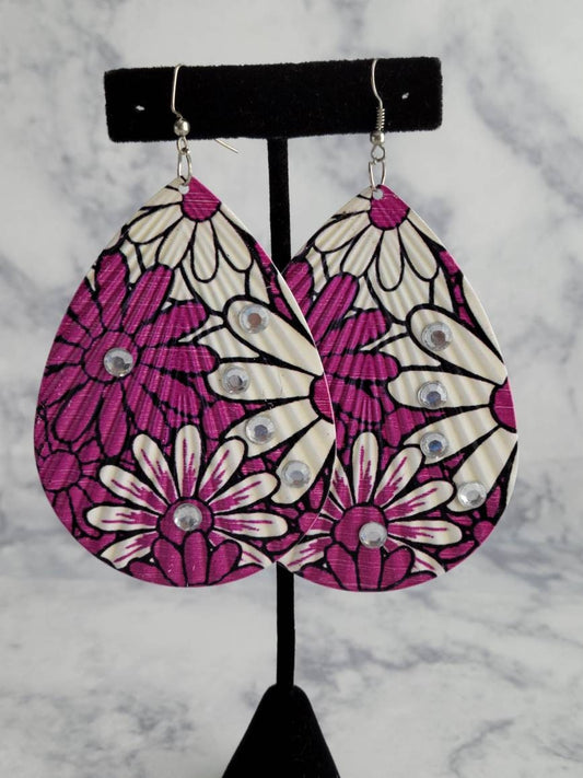 Teardrop flower earrings