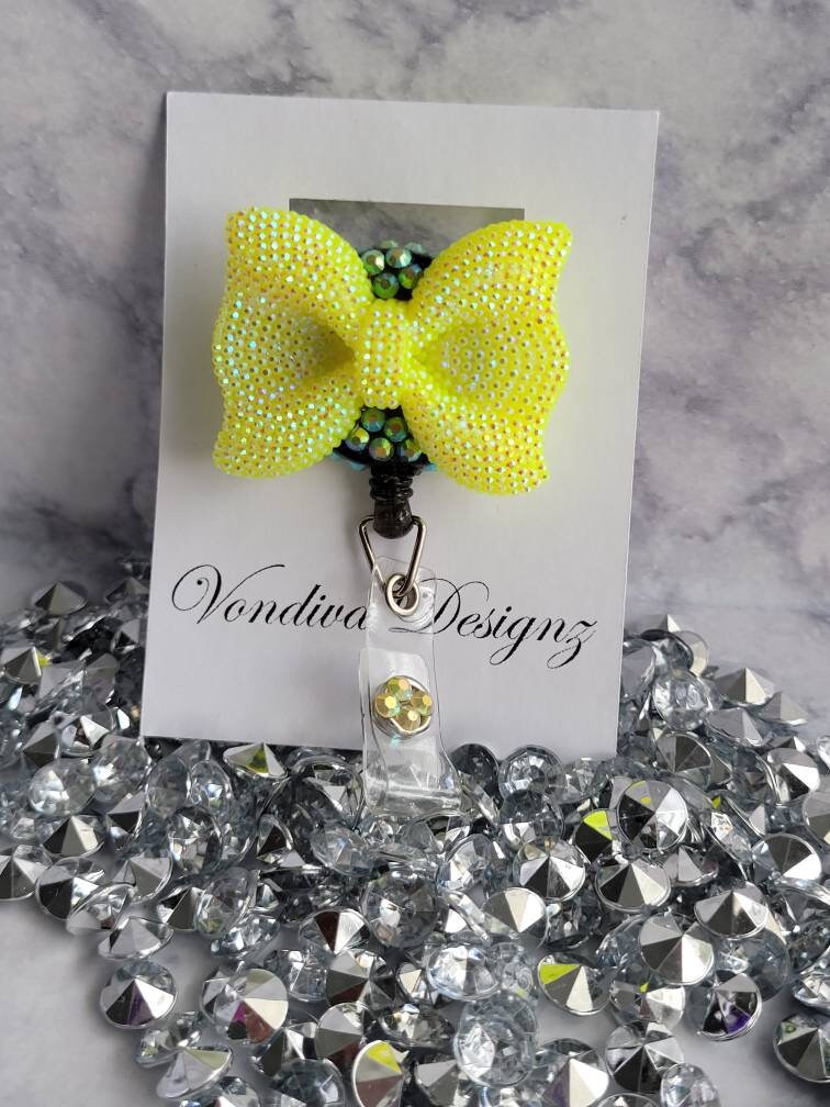 Iridescent Bow Badge Reel
