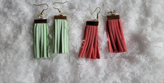 Tassel earrings/suede tassel jewelry/suede earrings