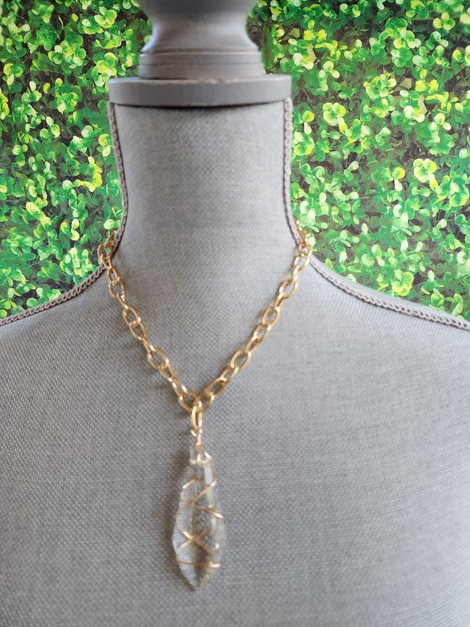 Faux Quartz Crystal Necklace