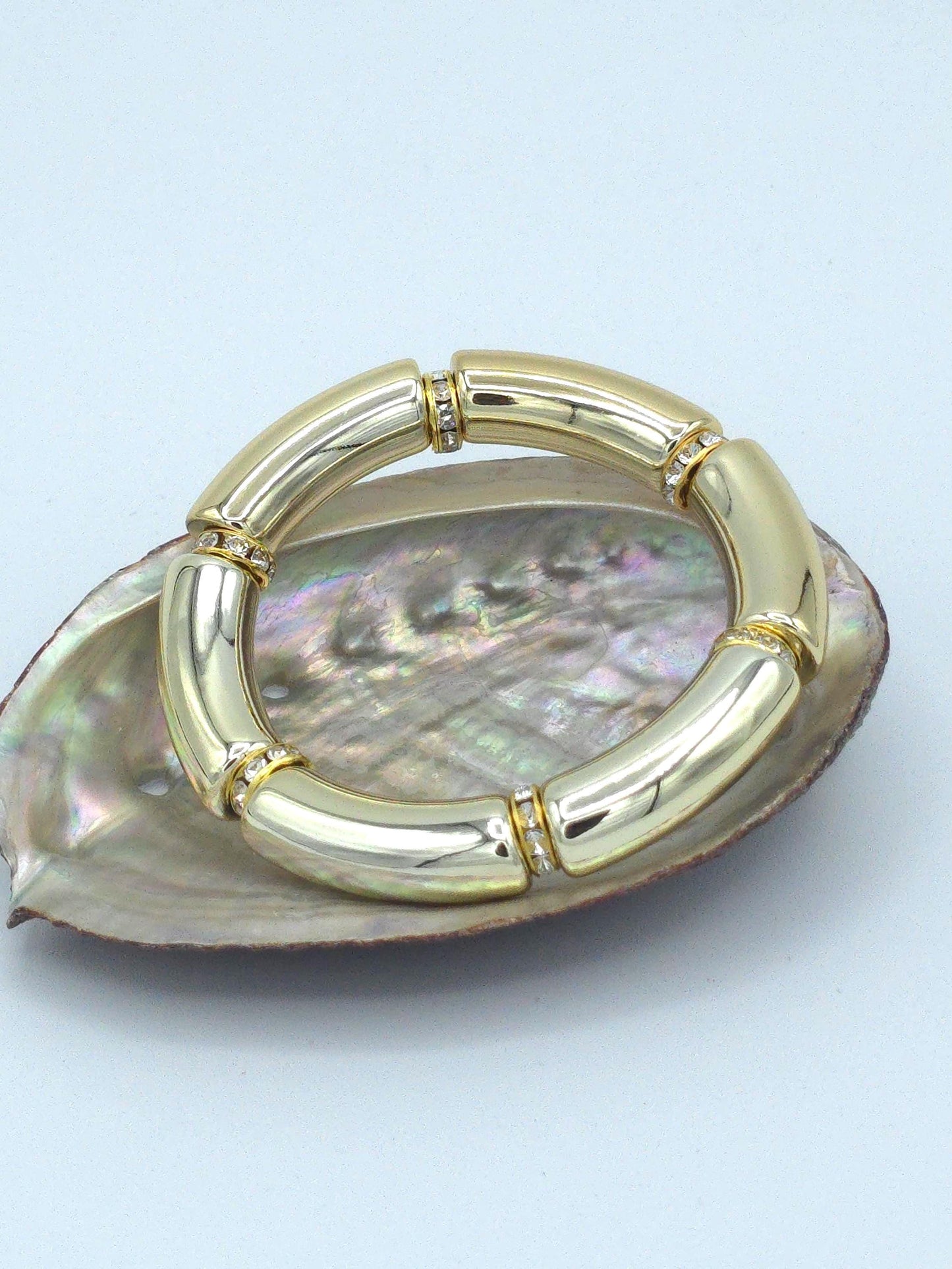 Chunky Acrylic Tube Bracelet | Colorful Statement Stretch Bracelet | Beaded Luxe Jewelry