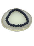 Matte Black Mixed Bead Bracelet Stack