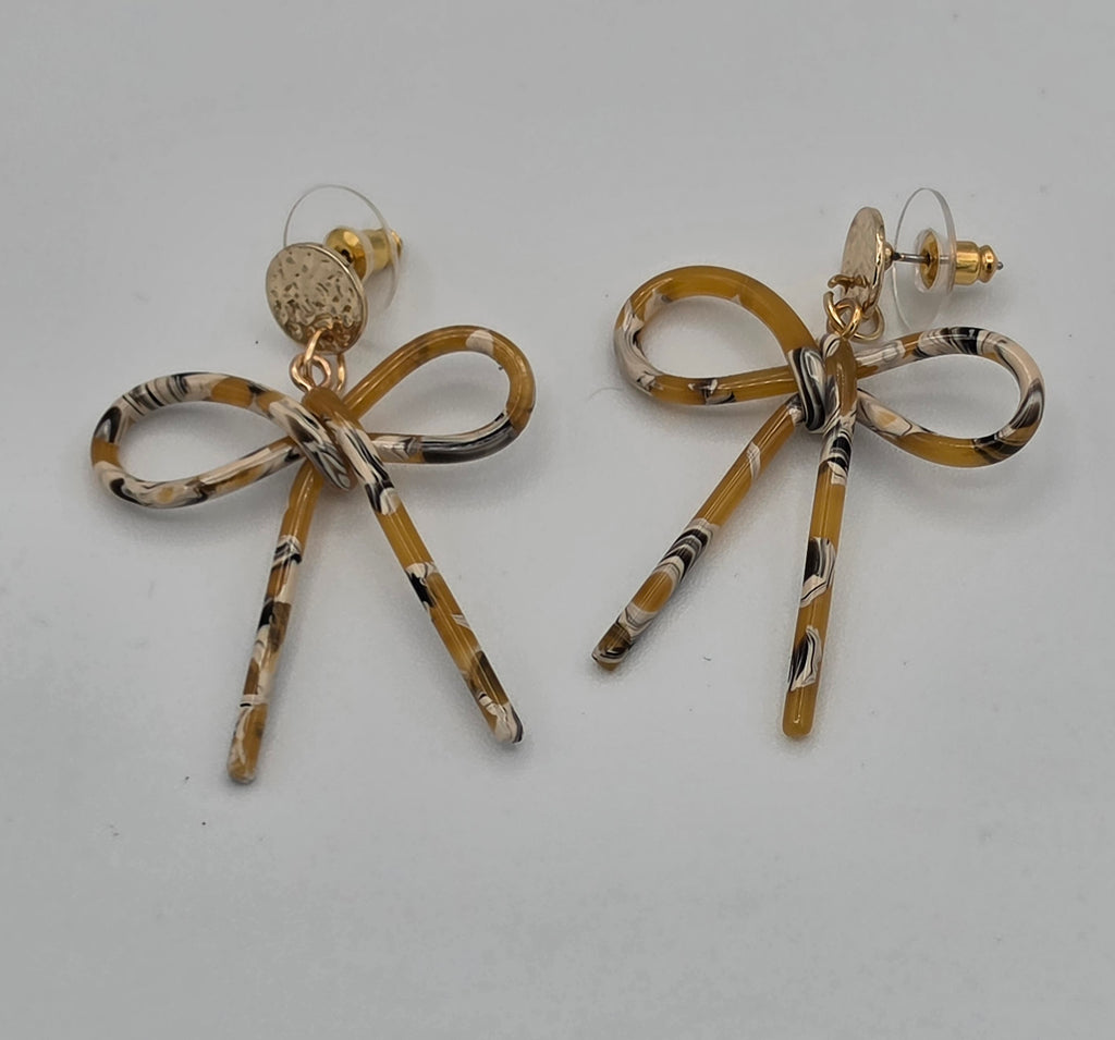 Tortoiseshell Bow Statement Earrings
