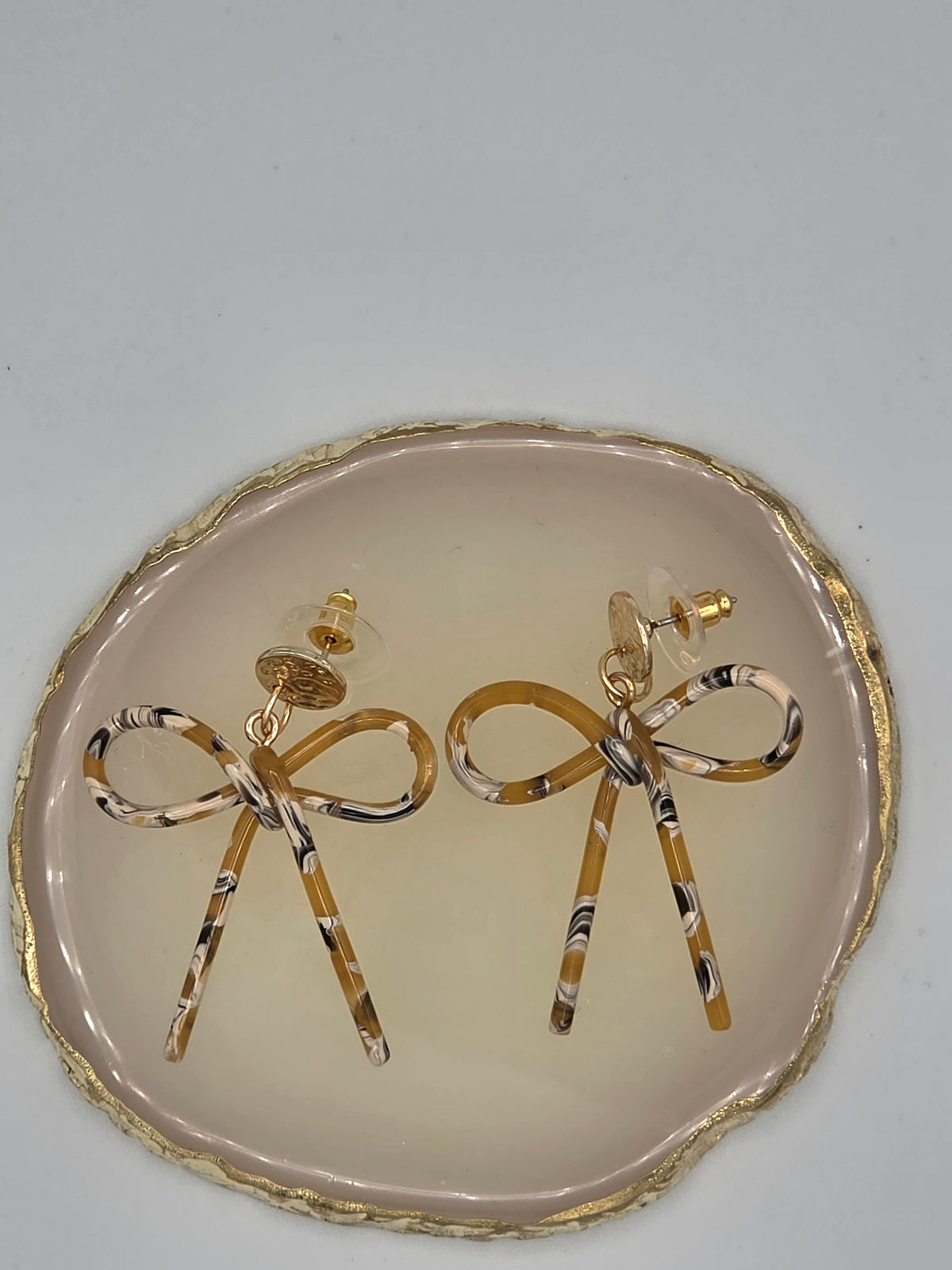 Tortoiseshell Bow Statement Earrings