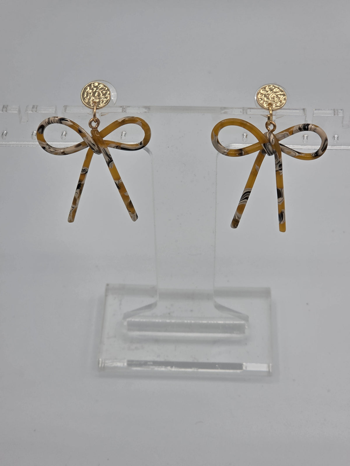 Tortoiseshell Bow Statement Earrings