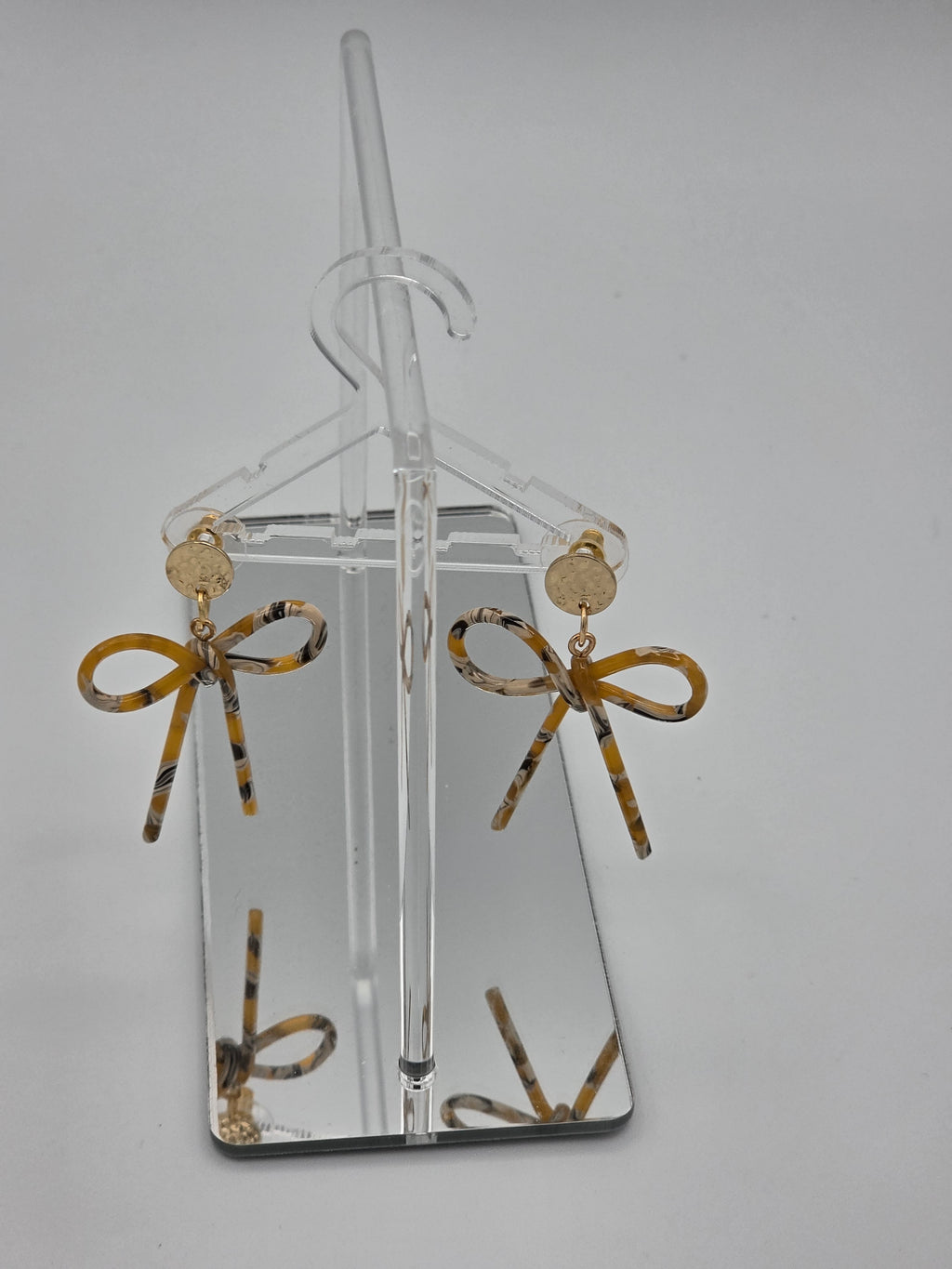 Tortoiseshell Bow Statement Earrings